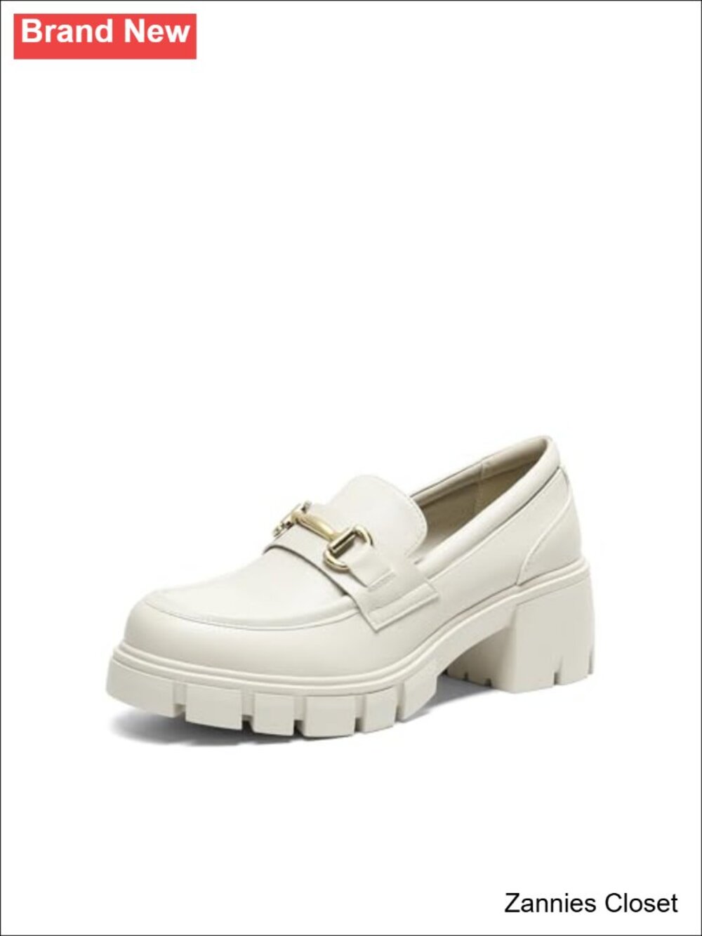 ✨DREAM PAIRS Women's Platform Chunky Loafers Horse-Bit Slip-On Dress Shoes